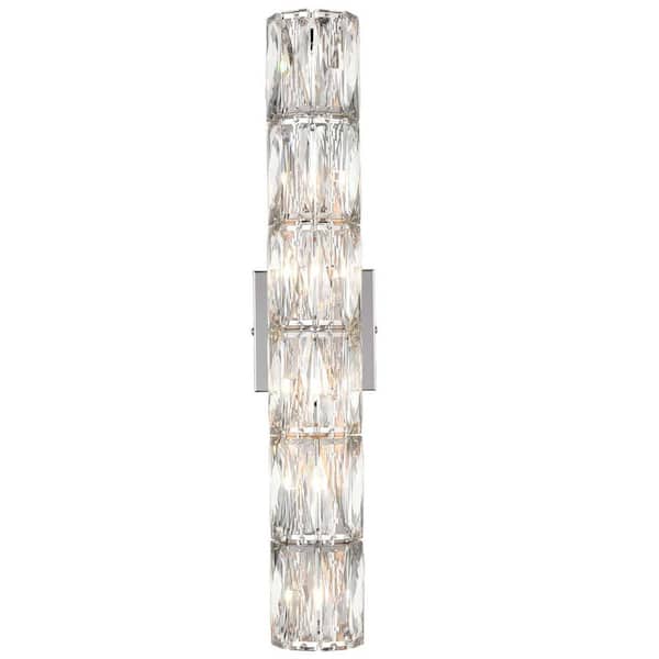7.8 in. 6-Light Chrome Modern Wall Sconce with Standard Shade