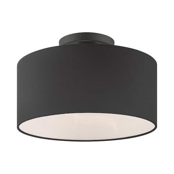 Hillcott 1 Light Black Semi Flush Mount