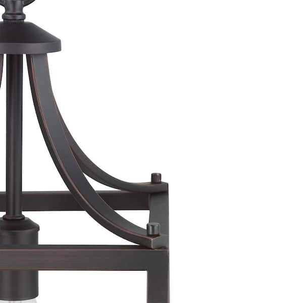 Boswell Quarter 9-1/2 in. 1-Light Distressed Black Farmhouse Mini-Pendant Kitchen Light