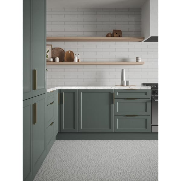 Cotton Blossom White 2.5 in. x 9.75 in. Glossy Textured Ceramic Wall Tile (5.38 sq. ft./Case)