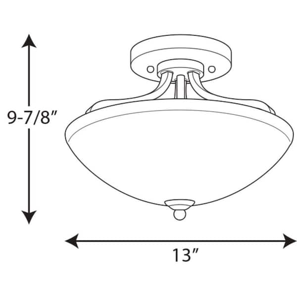Laird Collection 2-Light Brushed Nickel Semi-Flush Mount