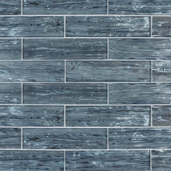 Abalone Gray 3 in. x 12 in. Glossy Glass Wall Tile (10 sq. ft./Case)
