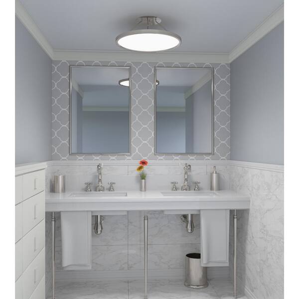 Outskirts 20 in. Brushed Nickel LED Semi-Flush Mount