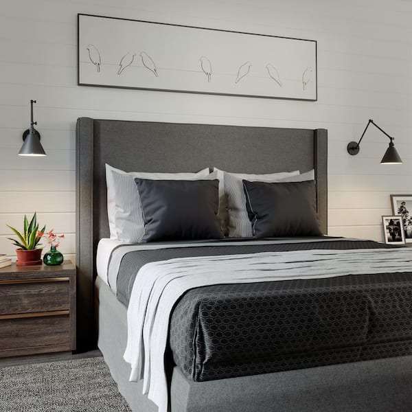 Salem 1-Light Midnight Black Double Arm Wall Sconce with Midnight Black Metal Shade