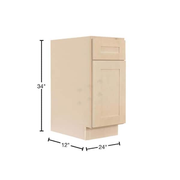 Lancaster Shaker Assembled 12x34.5x24 in. Base Cabinet with 1 Door and 1 Drawer in Stone Wash