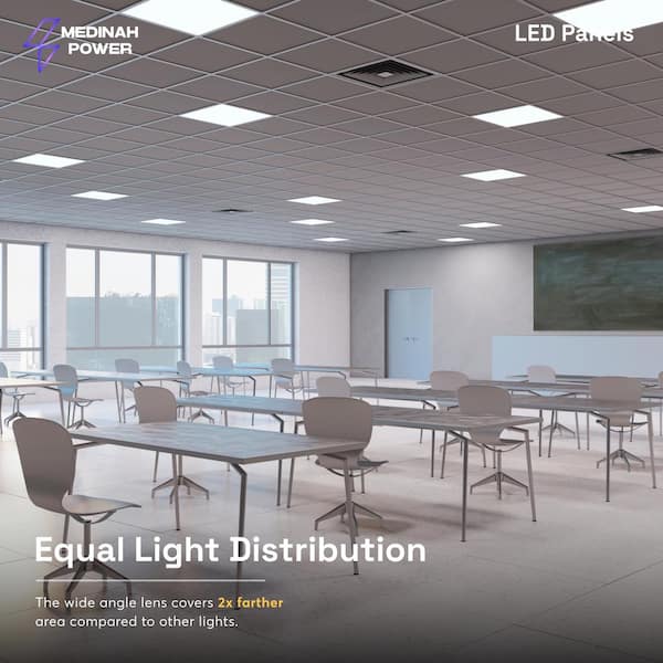 2x2 LED Back-Lit Panel, Adjustable Watt and CCT (4-Pack)