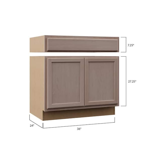 36 in. W x 24 in. D x 34.5 in. H Assembled Accessible Sink Base Kitchen Cabinet in Unfinished with Recessed Panel