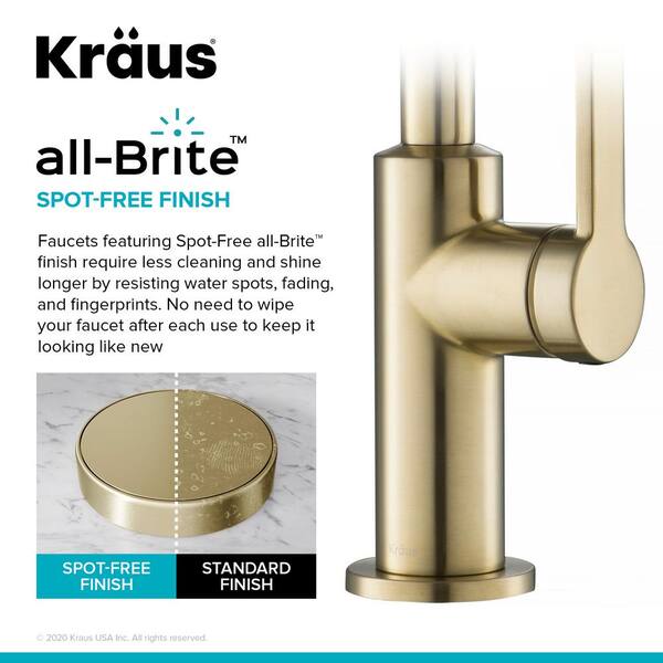 Oletto Single-Handle Kitchen Bar Faucet in Spot Free Antique Champagne Bronze