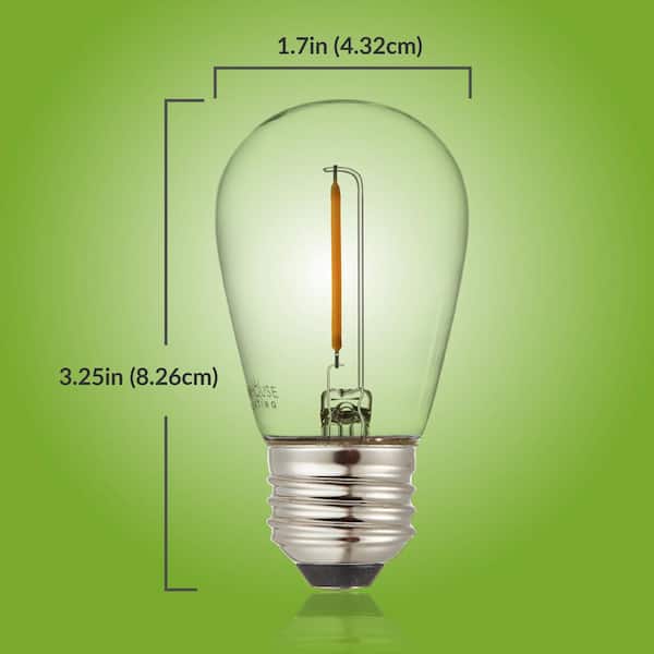 11-Watt Equivalent S14 Shatter-Resistant String Light Edison LED Bulbs Warm White 2700K (30-Pack)