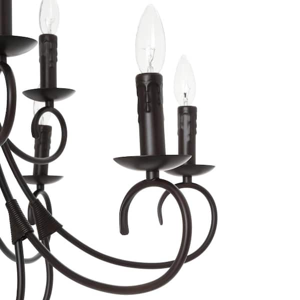 Homestead Collection 9-Light Rubbed Bronze 2-Tier Chandelier