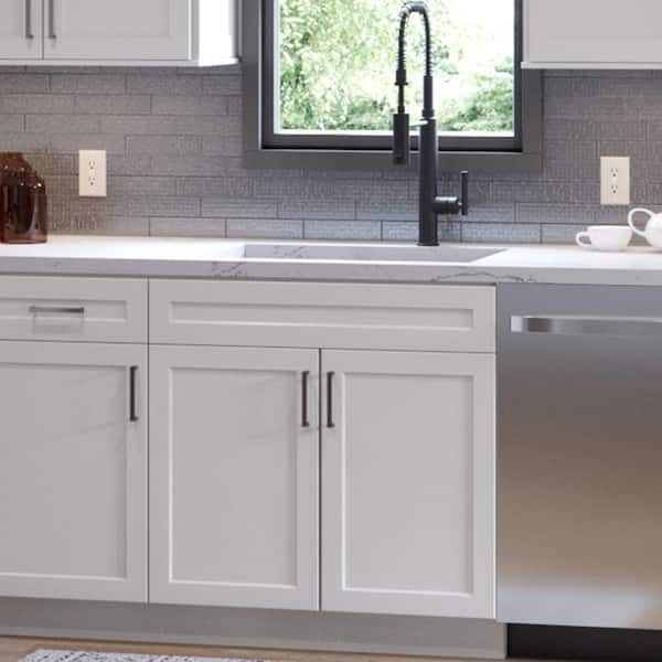 Designer Series Melvern Assembled 36x34.5x23.75 in. Accessible ADA Sink Base Kitchen Cabinet in White