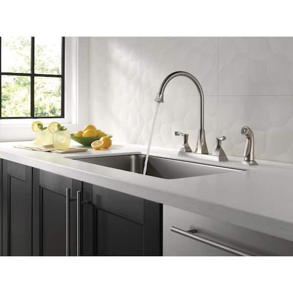 Everly 2-Handle Standard Kitchen Faucet with Spray in Stainless
