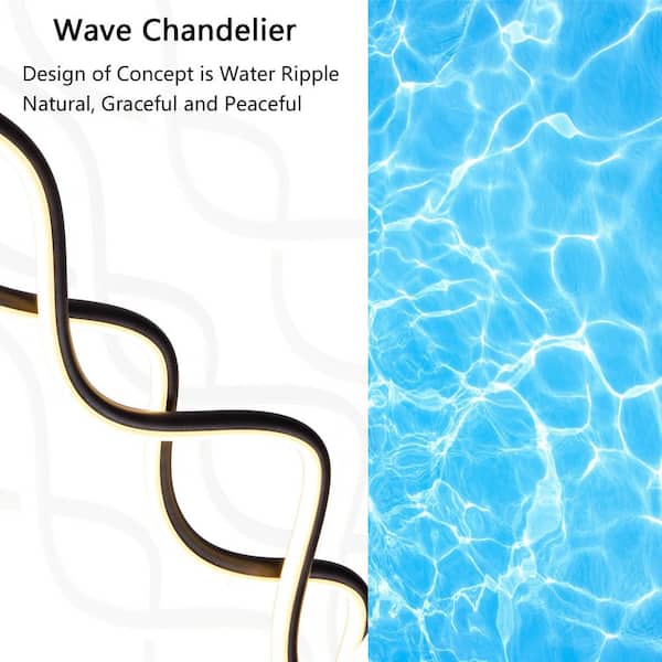 Modern Creative Integrated LED Dimmable Black Hanging Pendant Light