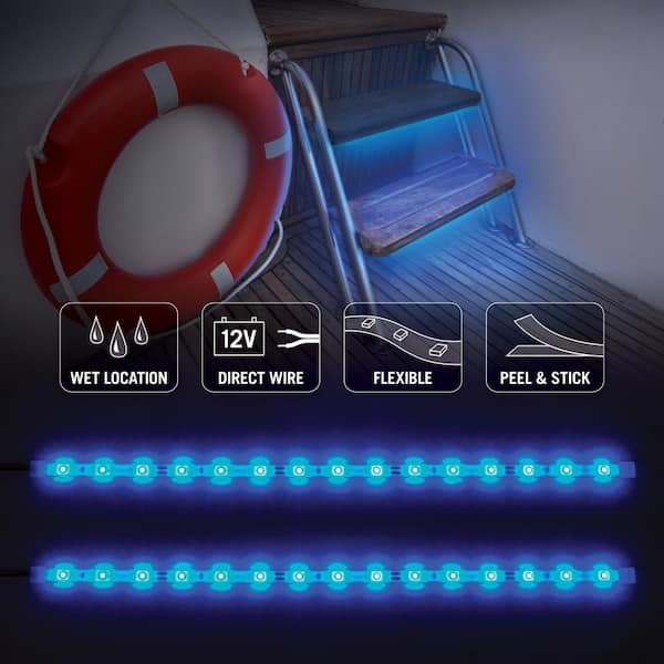 RibbonFlex Pro 18 in. Blue Waterproof IP67 LED Tape Light 30 LEDs/m