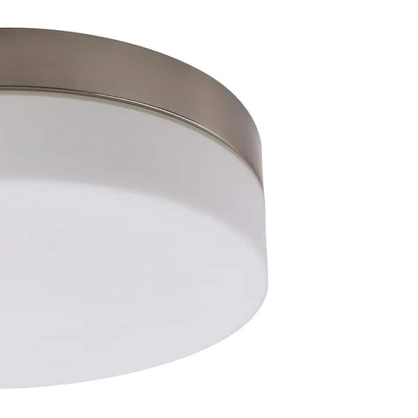 11.25 in. 1-Light Brushed Nickel LED Flush Mount