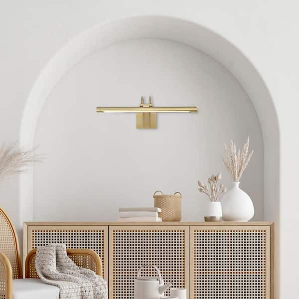 17 in. LED Picture Light, 1000 Lumens, 3000K Warm White, Antique Brass Finish, Hardwired