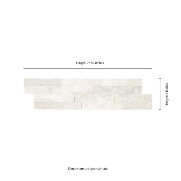 Arctic White Ledger Panel 5.90 in. x 23.62 in. Textured Marble Stone Look Wall Tile (210 sq. ft./Pallet)