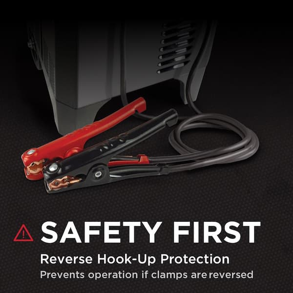 Automotive 6-Volt/12-Volt 250-Amp Manual Wheel Battery Charger and Jump Starter with a 135-Minute Timer