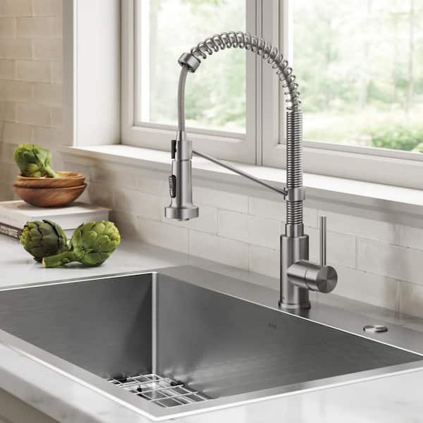 Loften All in One 33 in. Drop In/Undermount Single Bowl 18-Gauge Stainless Steel Kitchen Sink with Pull Down Faucet