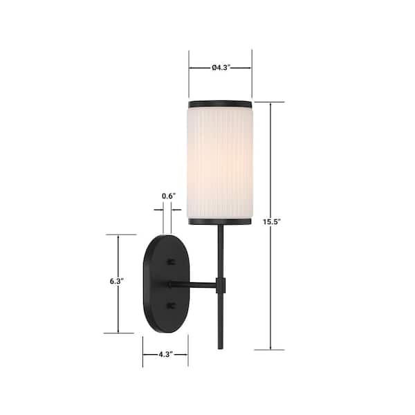 Ashbury 1-Light Black Wall Sconce