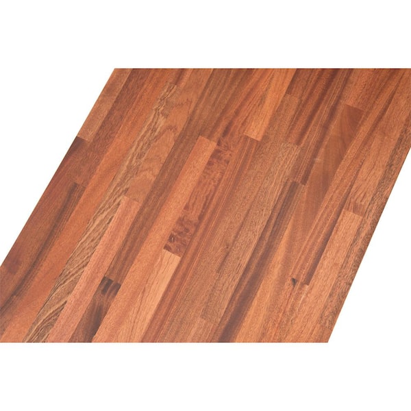 6 ft. L x 25 in. D Unfinished Sapele Solid Wood Butcher Block Countertop With Eased Edge