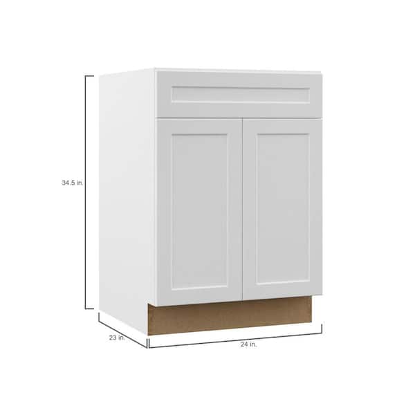 Designer Series Melvern Assembled 24x34.5x23.75 in. Base Kitchen Cabinet in White