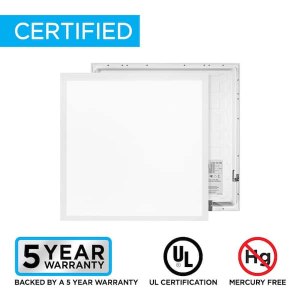 2 ft. x 2 ft. Skylight 40-Watt 4400 Lumens Dimmable Integrated LED Flat Panel Light with 5000K, White (Set of 2)