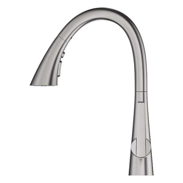 Zedra Single-Handle Pull-Out Sprayer Kitchen Faucet with Swivel Spout in SuperSteel Infinity Finish