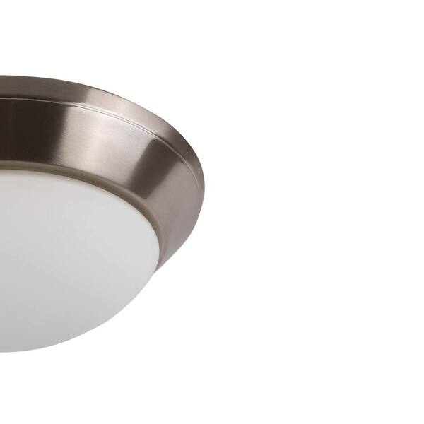 1-Light Integrated LED Flush Mount Ceiling Light in Brushed Nickel
