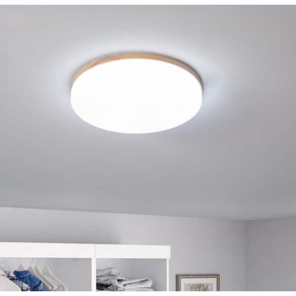 15 in. 1-Light White Creative Design Simple Circle 25-Watt Integrated LED Flush Mount Ceiling Lighting