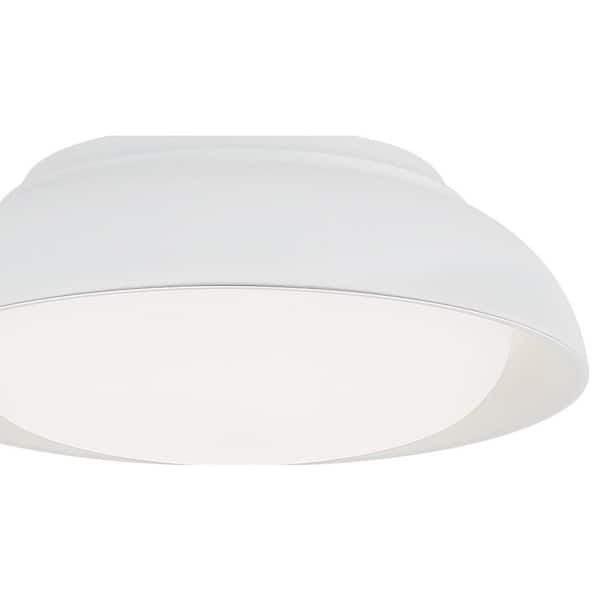 Vantage 12 in. 1-Light Sand White LED Flush Mount with White Acrylic Shade
