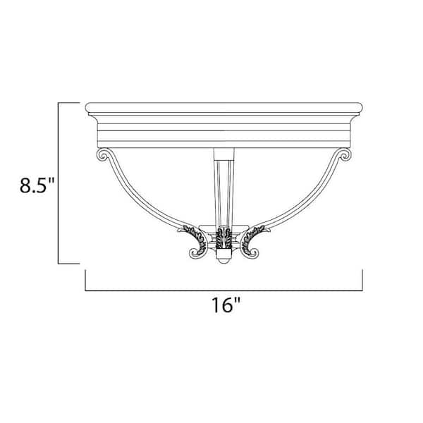 Camden VX 3-Light Black Outdoor Flushmount