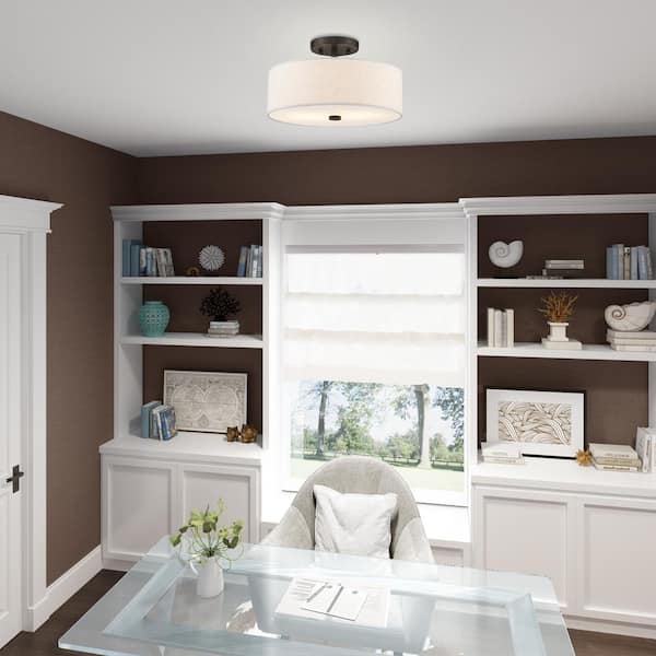 Somerhill 2 Light English Bronze Semi Flush Mount