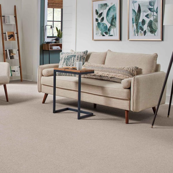 Game Face  - Ash - Gray 31 oz. Triexta Texture Installed Carpet