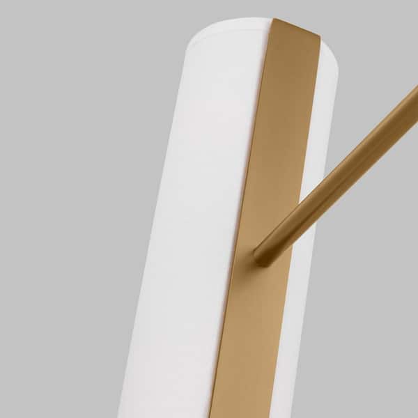 Capalino 8-Light Satin Brass Large Chandelier with White Linen Fabric Shades