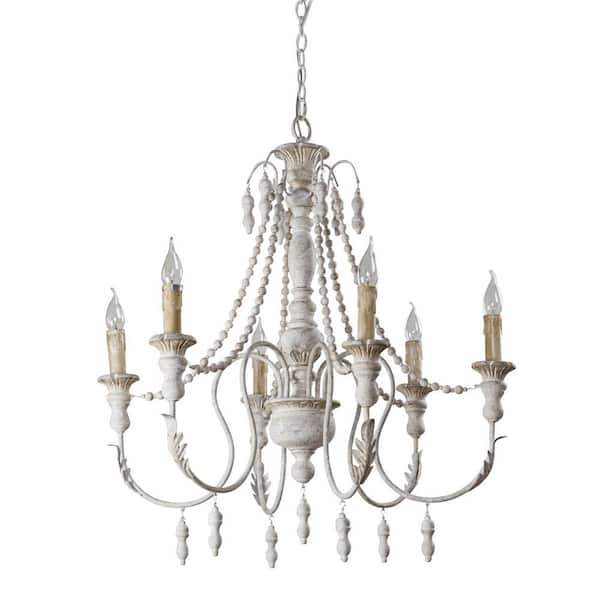 Billiter 6-Light Gray Chandelier Candle Style Wood