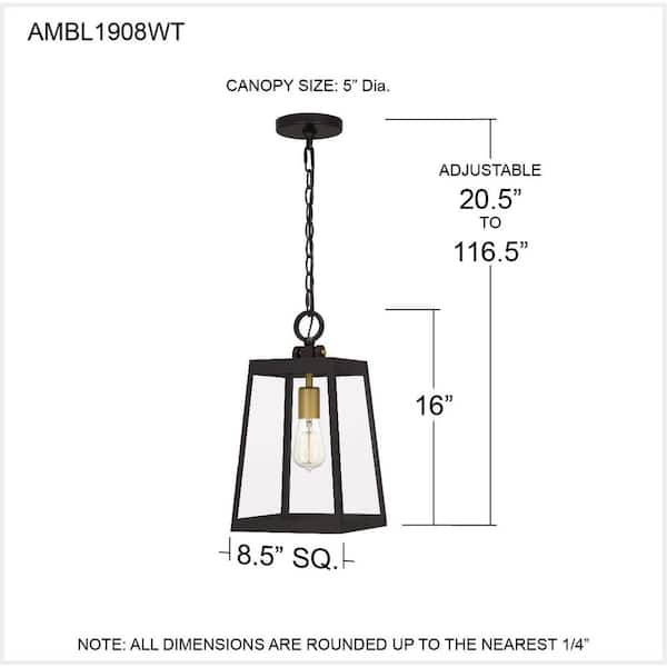 Amberly Grove 1-Light Western Bronze Outdoor Pendant Light