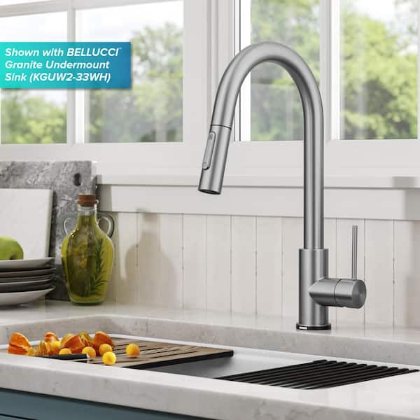 Oletto Single Handle Touch Pull Down Sprayer Kitchen Faucet in Spot Free Stainless Steel