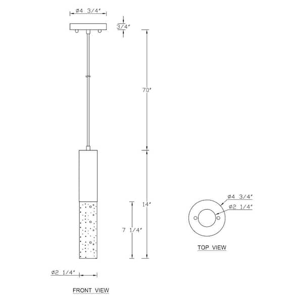 1-Light Matte Black Bubble Crystal Mini Pendant Light