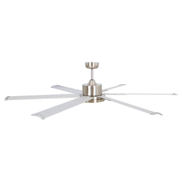Balachandran 65 in. Integrated LED Brushed Nickel Ceiling Fan with Light and Remote Control