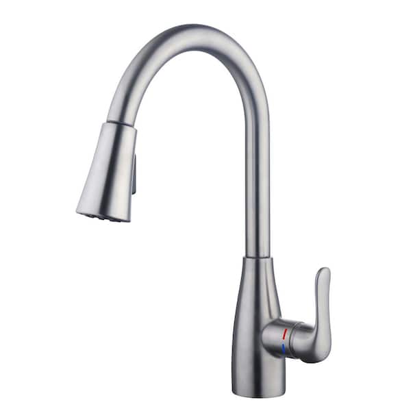 McKenna Single-Handle Pull Down Sprayer Kitchen Faucet in Stainless Steel with TurboSpray and FastMount