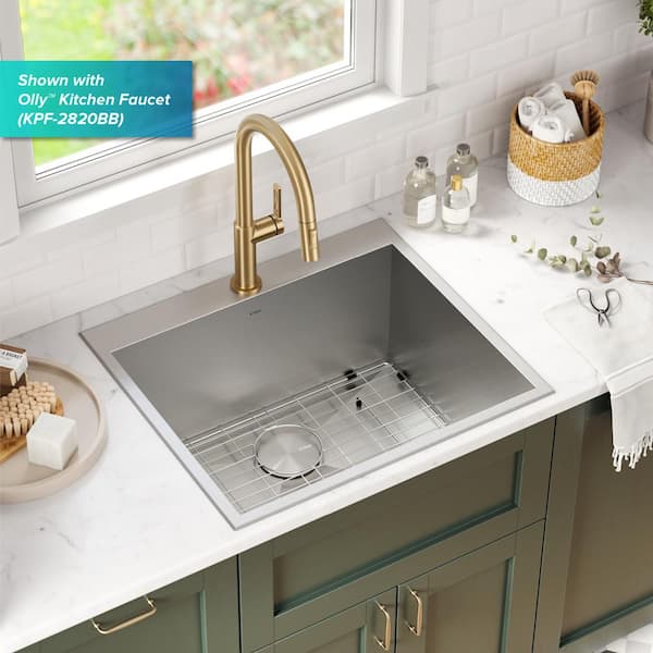 Standart PRO 16-Gauge Stainless Steel 25 in. Drop-in / Undermount Single Bowl Deep Laundry Utility Sink