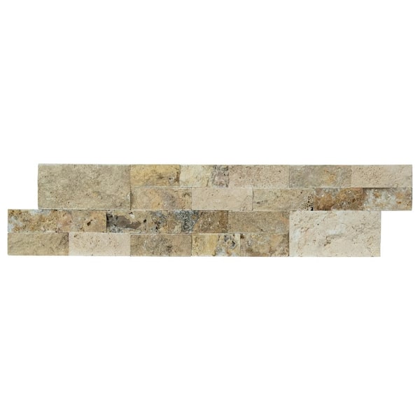 Picasso Ledger Panel 6 in. x 24 in. Natural Travertine Wall Tile (6 sq. ft./Case)