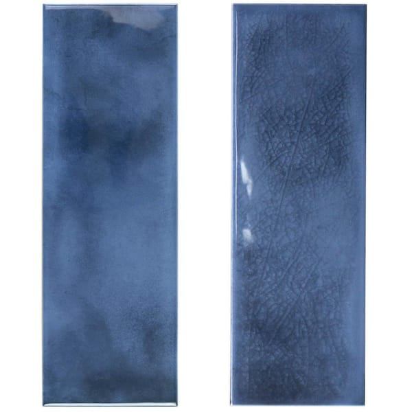 Piston Camp Blue 4 in. x 12 in. 7mm Glazed Ceramic Subway Wall Tile (34-piece 10.97 sq. ft. / box)
