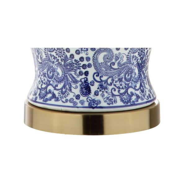 Ellis 29.5 in. H Ceramic Table Lamp, Blue/White
