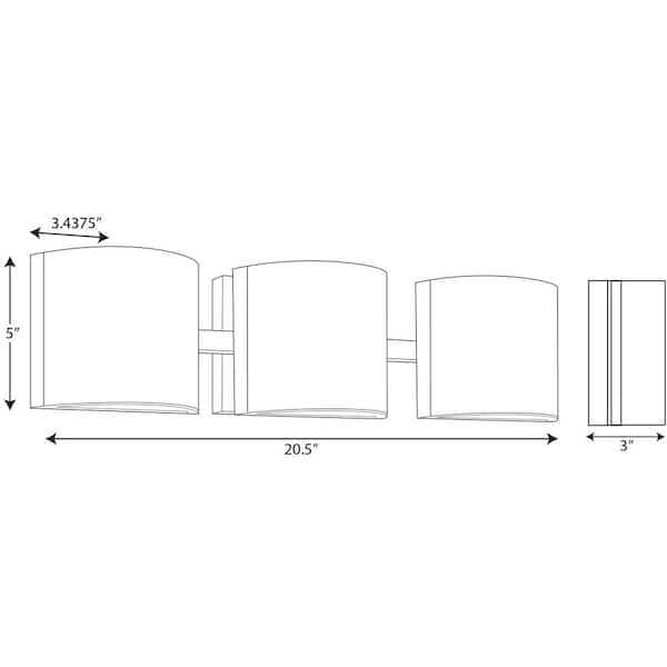 Arch LED Collection 3-Light Brushed Nickel Etched Glass Modern Bath Vanity Light