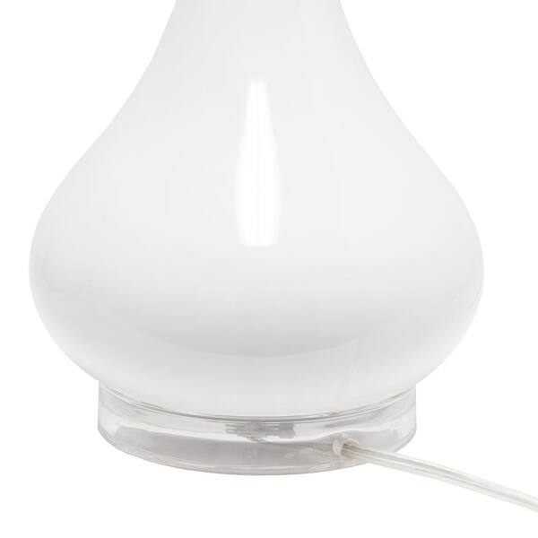 26.25 in. White Ceramic Tear Drop Shaped Table Lamp