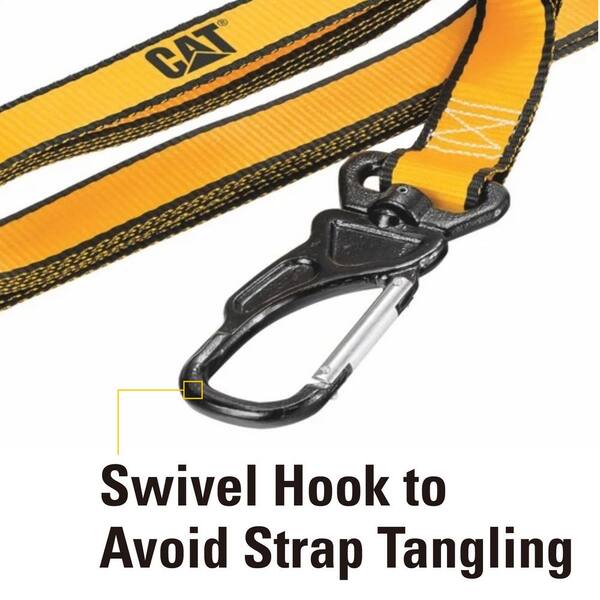 8 ft. x 1-1/2 in. 500 lbs. Swivel Hook Cam Buckles Set with Soft Straps Yellow (4-Piece)