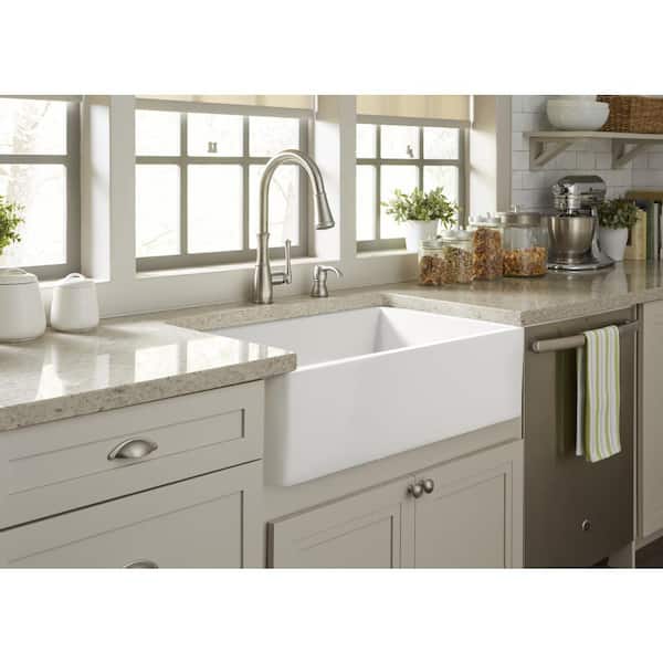 Bradstreet II 30 in. Undermount Farmhouse Single Bowl Crisp White Fireclay Kitchen Sink