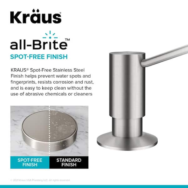 Kitchen Soap and Lotion Dispenser in Spot Free Stainless Steel